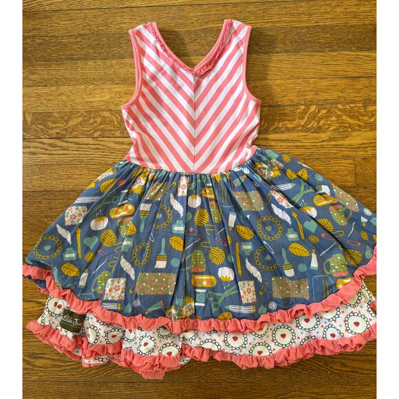 Matilda Jane Girls' Projects Print Ruffle Mixie Dress Size 6 - Picture 5 of 5